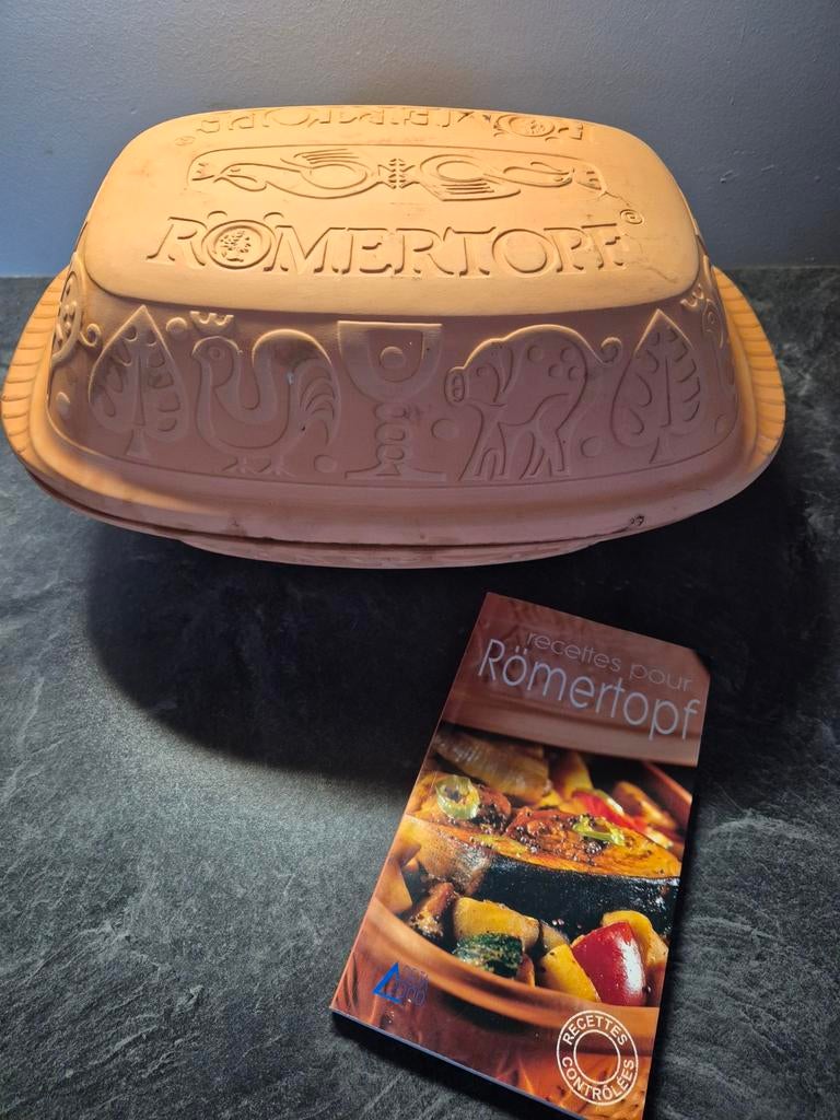 Plat terre cuite Romertopf, Enlèvement, Utilisé