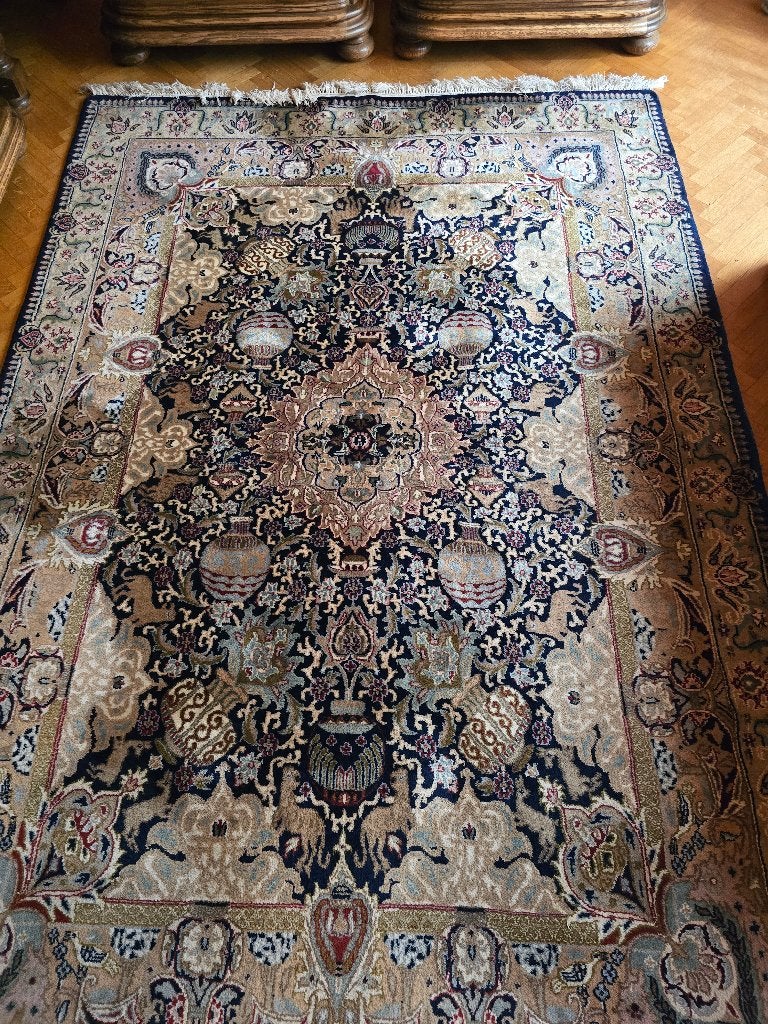 2 identieke handgeknoopte tapijten India Kashmir, India Kashmir, 200 cm ou plus, 150 à 200 cm, Comme neuf