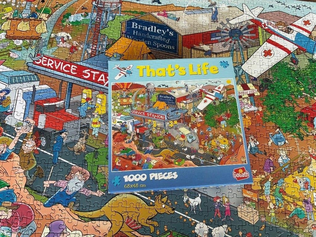 Puzzel van 1000 stukjes: That's Life — Service Station, Ophalen of Verzenden, 500 t/m 1500 stukjes, Zo goed als nieuw, Legpuzzel