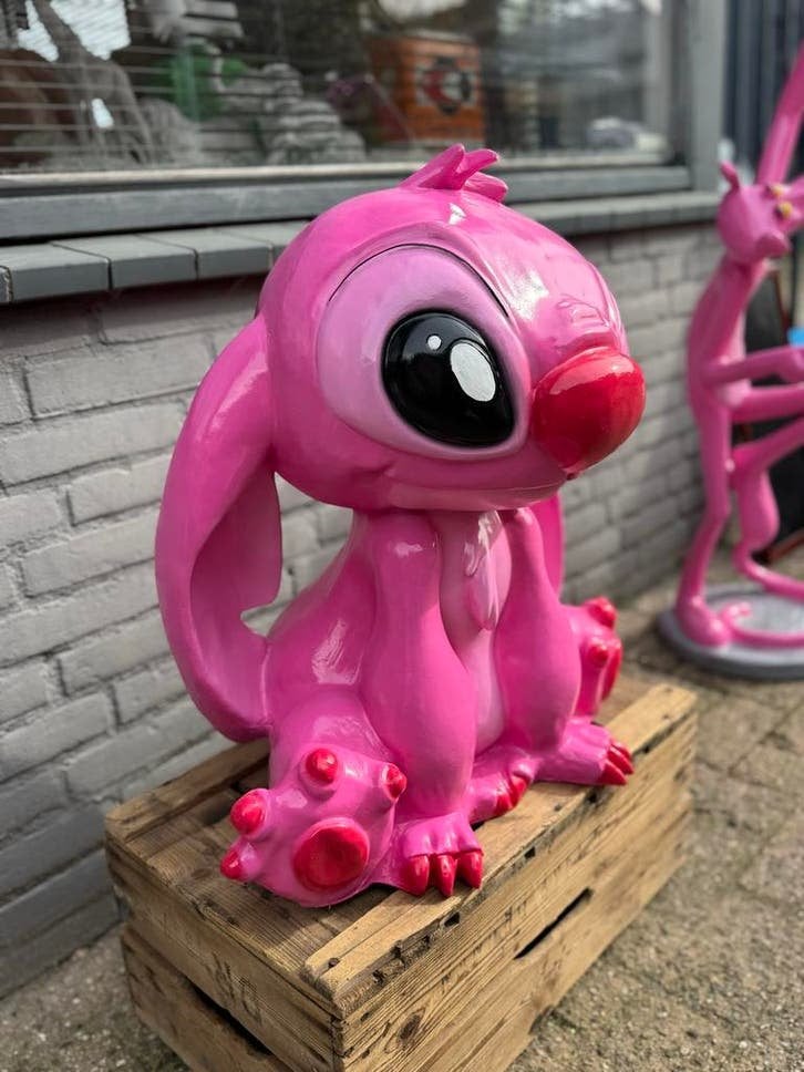 Grote Roze Stitch Beeld - Angel Pink