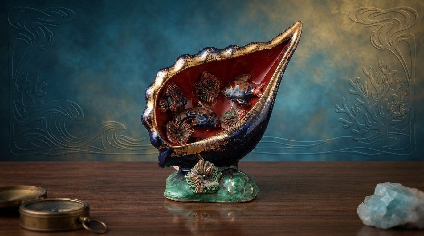 ​Lampe veilleuse vintage coquillage et poissons / Déco rétro, Enlèvement