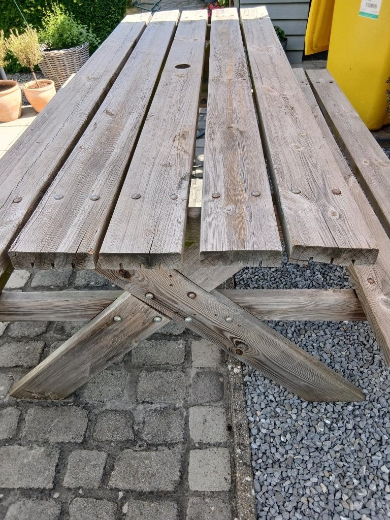 picknicktafel/bank, Jardin & Terrasse, Tables de pique-nique, Enlèvement, Utilisé, Rectangulaire, Bois