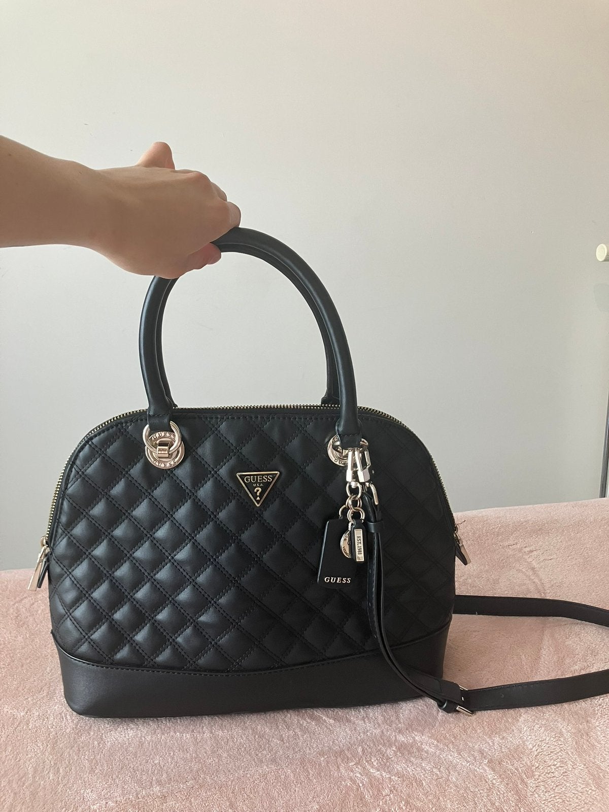 Guess grote handtas zwart, Enlèvement, Utilisé, Noir, Sac à main