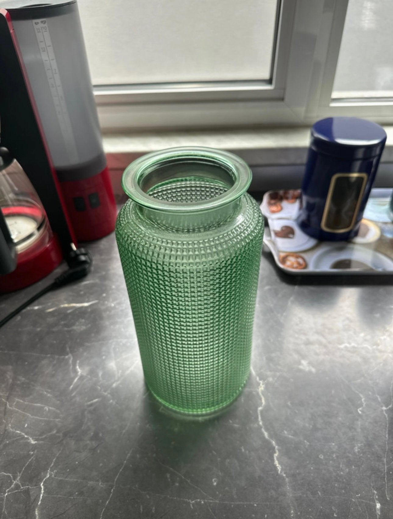 Vase pour fleurs, Enlèvement ou Envoi, Comme neuf, Vert, Verre