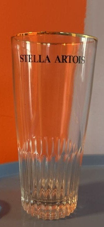 Vintage Stella Artois ribbelglas 25 cl – jaren 70, Ophalen of Verzenden, Bierglas