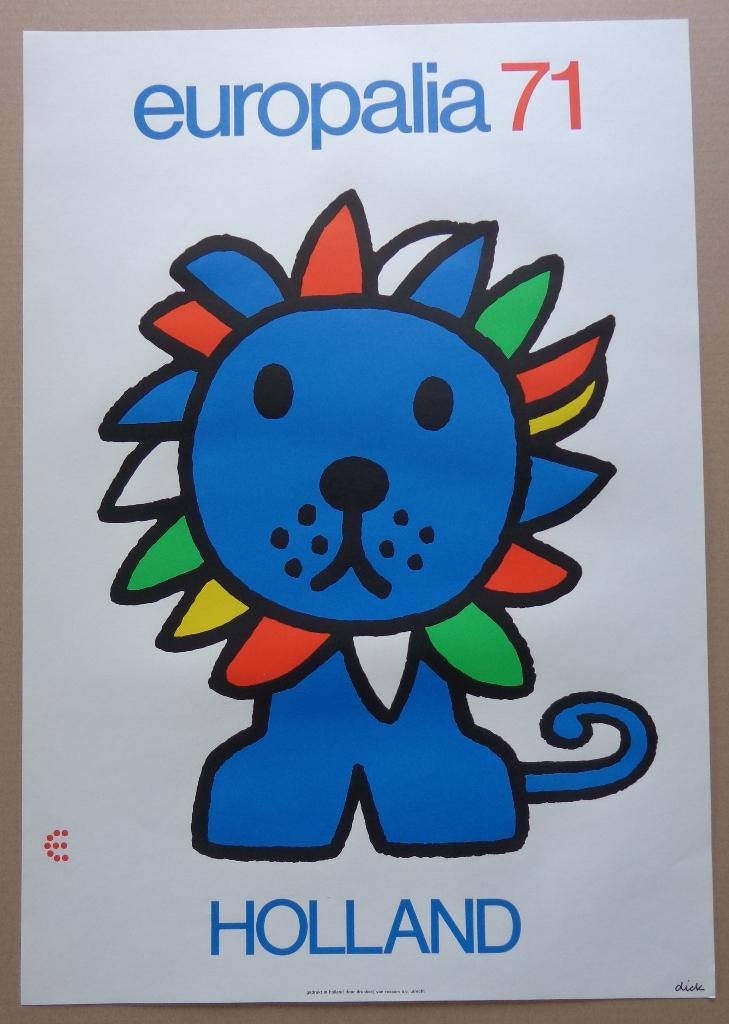 DICK BRUNA / EUROPALIA 71 HOLLAND / LITHO-AFFICHE / 65x45cm, Antiek en Kunst, Ophalen of Verzenden