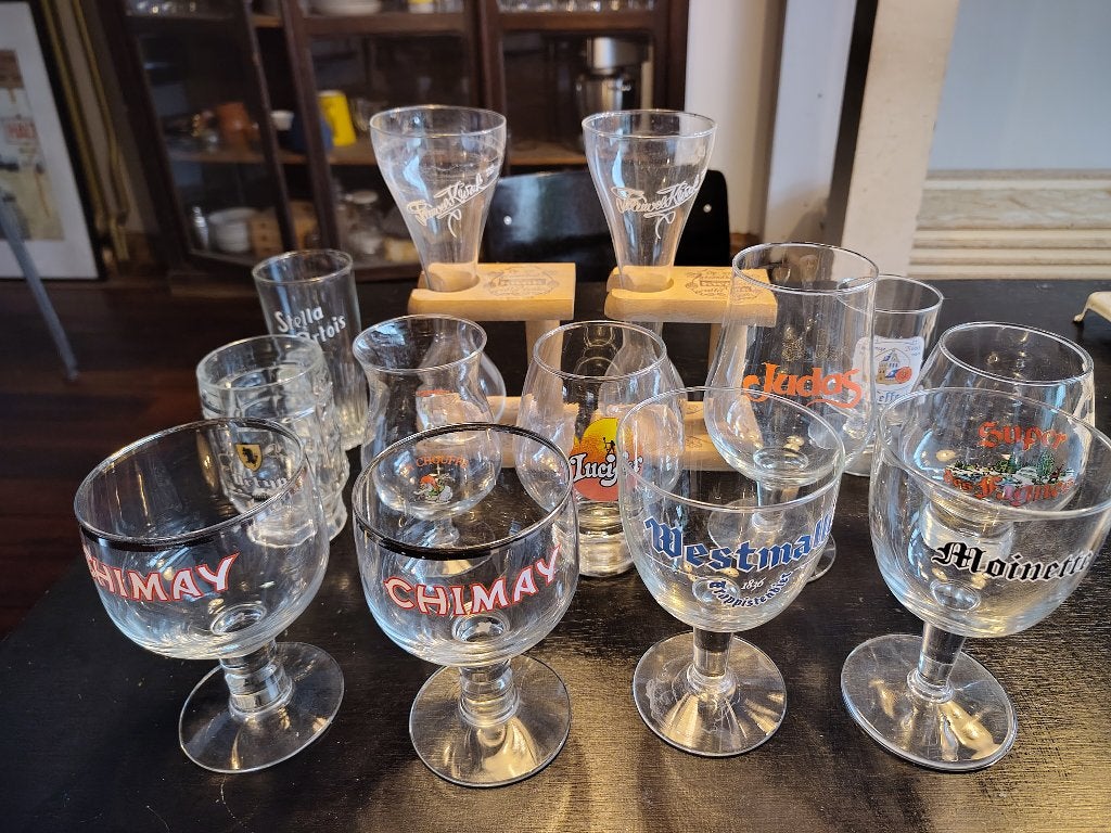 Lot de 14 verres à bière, Ophalen, Gebruikt, Bierglas