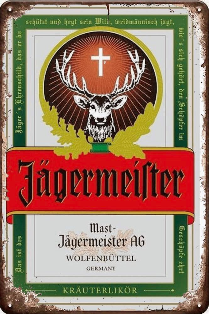 Metalen reclamebord Jägermeister - retro vintage mancave, Verzamelen, Ophalen of Verzenden, Zo goed als nieuw, Reclamebord