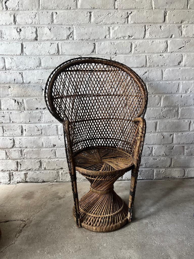 Fauteuil enfant en rotin style Emmanuelle – vintage / bohème, Enlèvement, Utilisé, Autres types