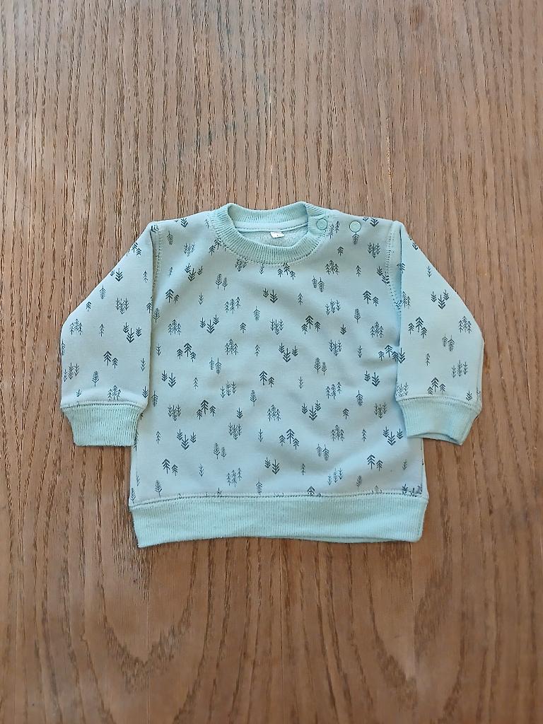 Lichtblauwe baby sweater met boompjes Zeeman – Maat 68, Kinderen en Baby's, Babykleding | Maat 68, Zeeman, Gebruikt, Truitje of Vestje