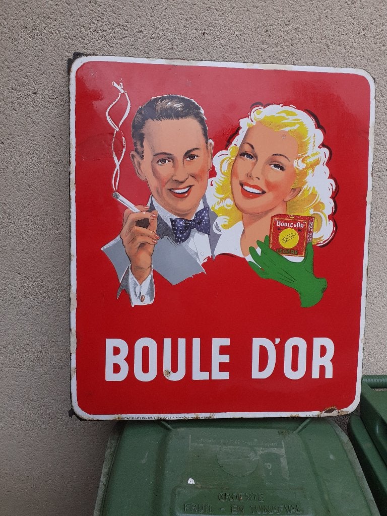 Origineel reclamebord Boule D' Or, Ophalen of Verzenden, Gebruikt, Reclamebord