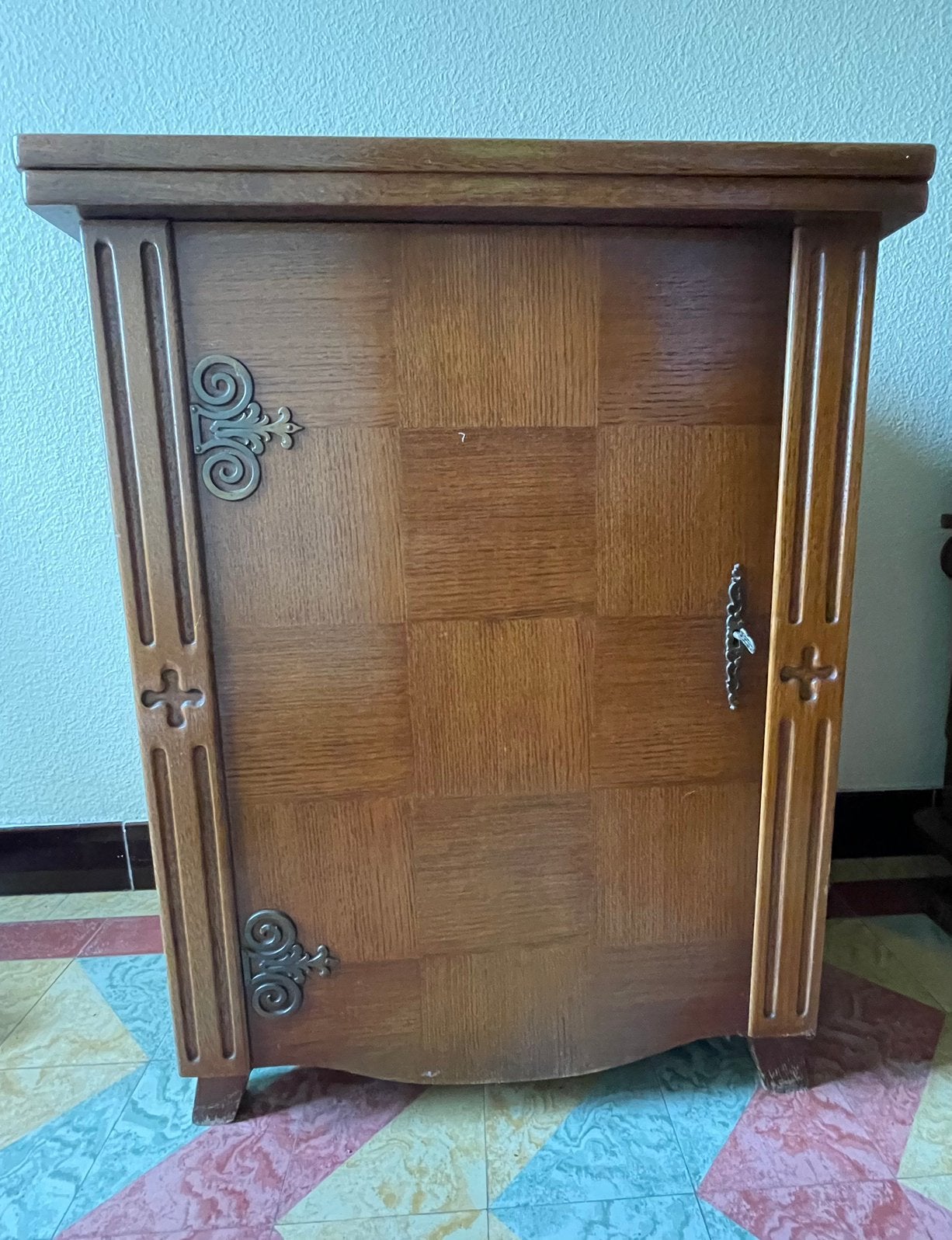 Vintage Phoenix naaimachine in originele houten kast, Ophalen