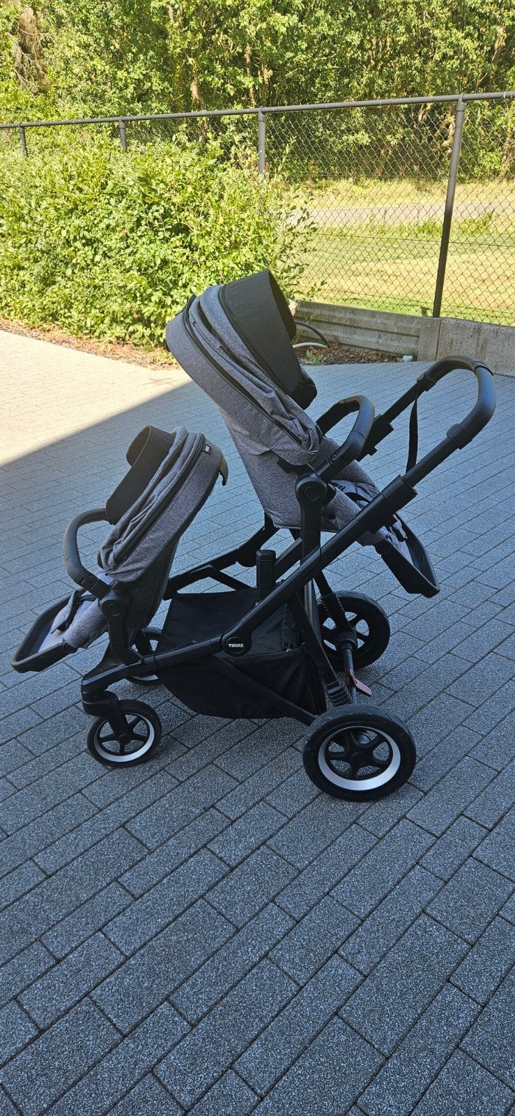 Thule Sleek Twin set grijs, Ophalen, Gebruikt, Overige merken, Duomodel