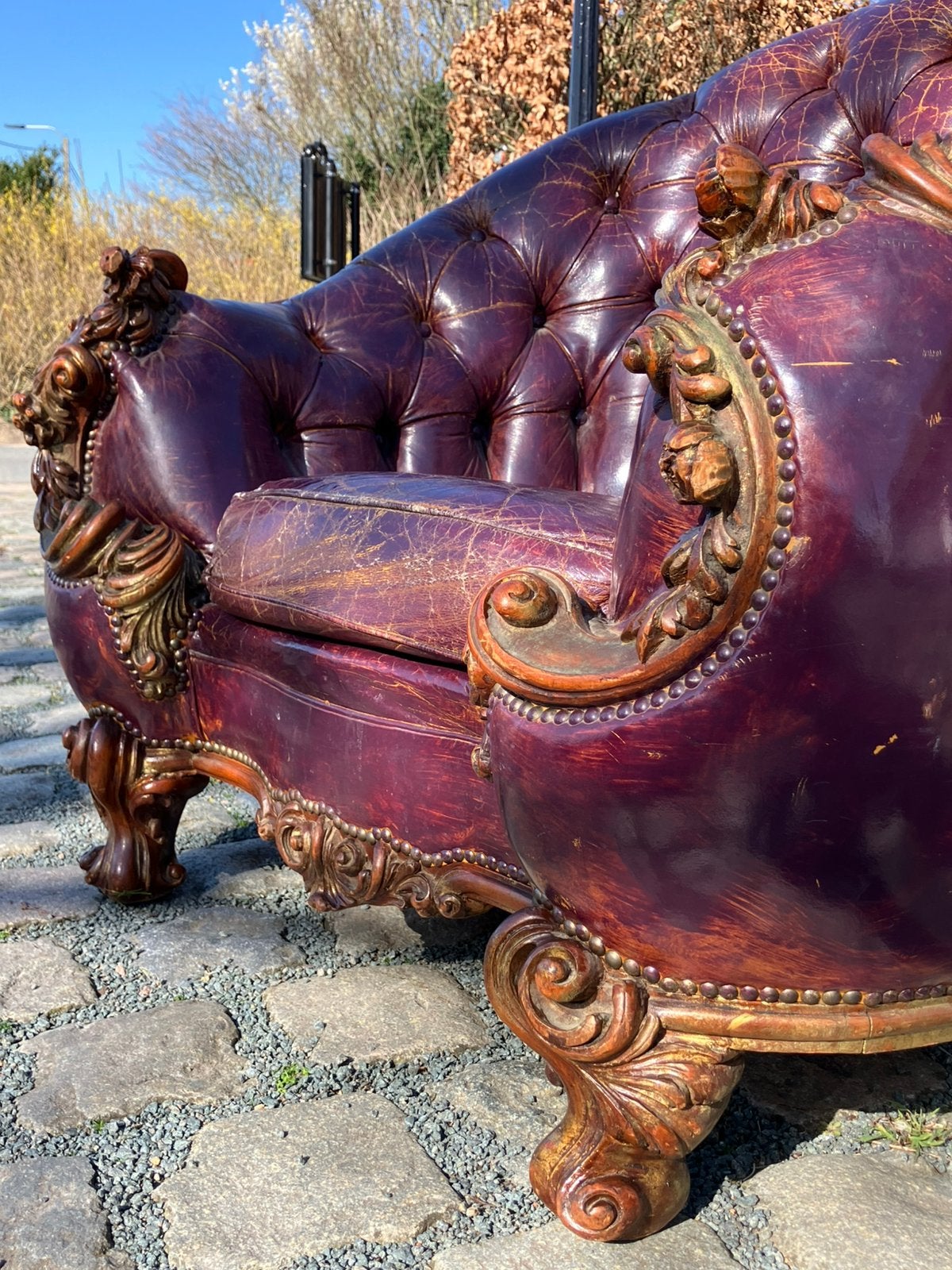 Zeldzame antieke Barok Chesterfield clubfauteuil, Ophalen