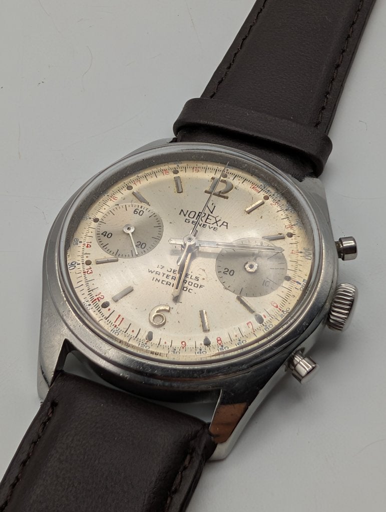 Montre chronographe vintage NOREXA GENEVE, Enlèvement ou Envoi, Comme neuf