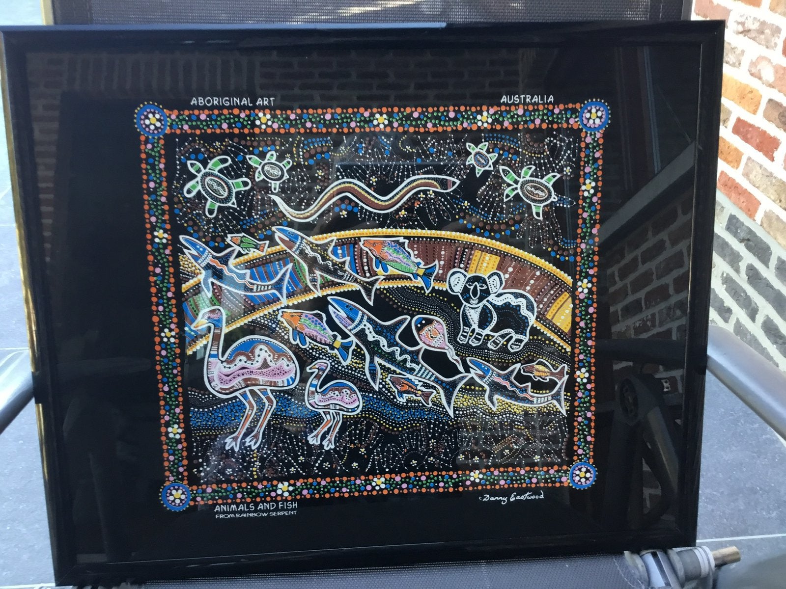 Aboriginals art(animals and Fish)Australië-Danny Eastwood ., Antiek en Kunst, Ophalen
