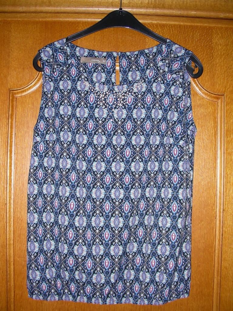 Blauw zomerbloesje zonder mouwen, Comme ça, maat 42, Blauw, Maat 42/44 (L), Zo goed als nieuw, Comme ça