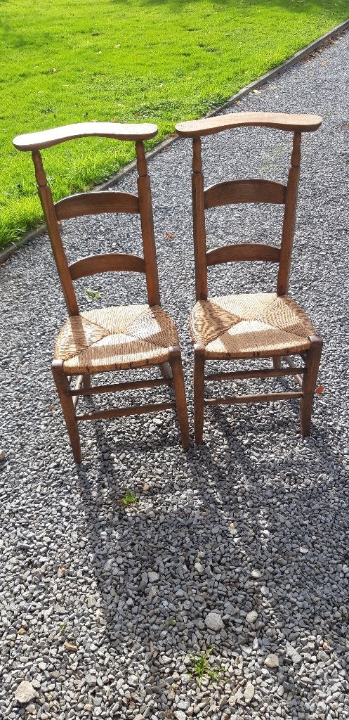 2 chaises prie dieu, Enlèvement, Utilisé, Bois, Deux