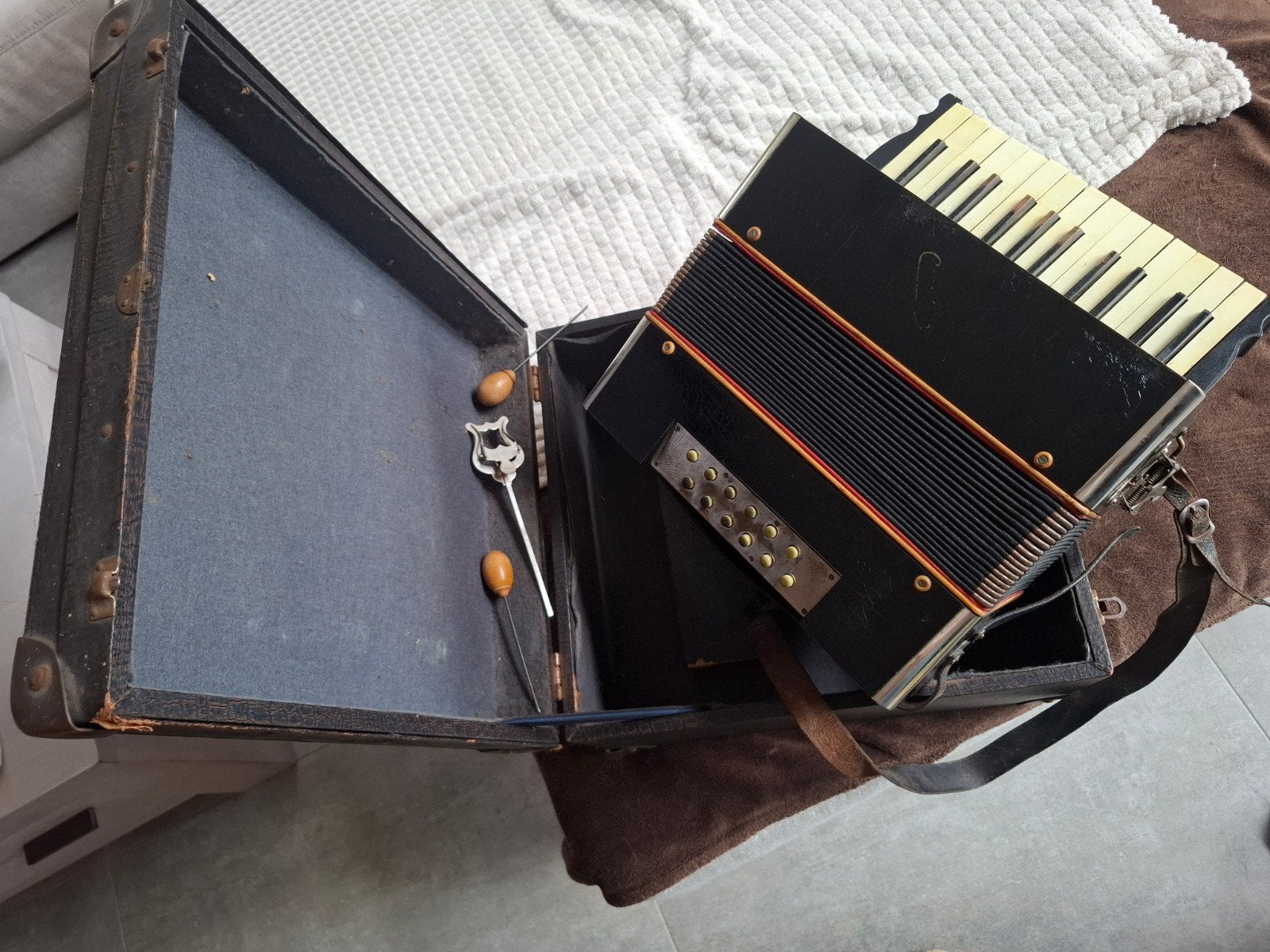 Vintage accordeon dans un boîtier, Enlèvement