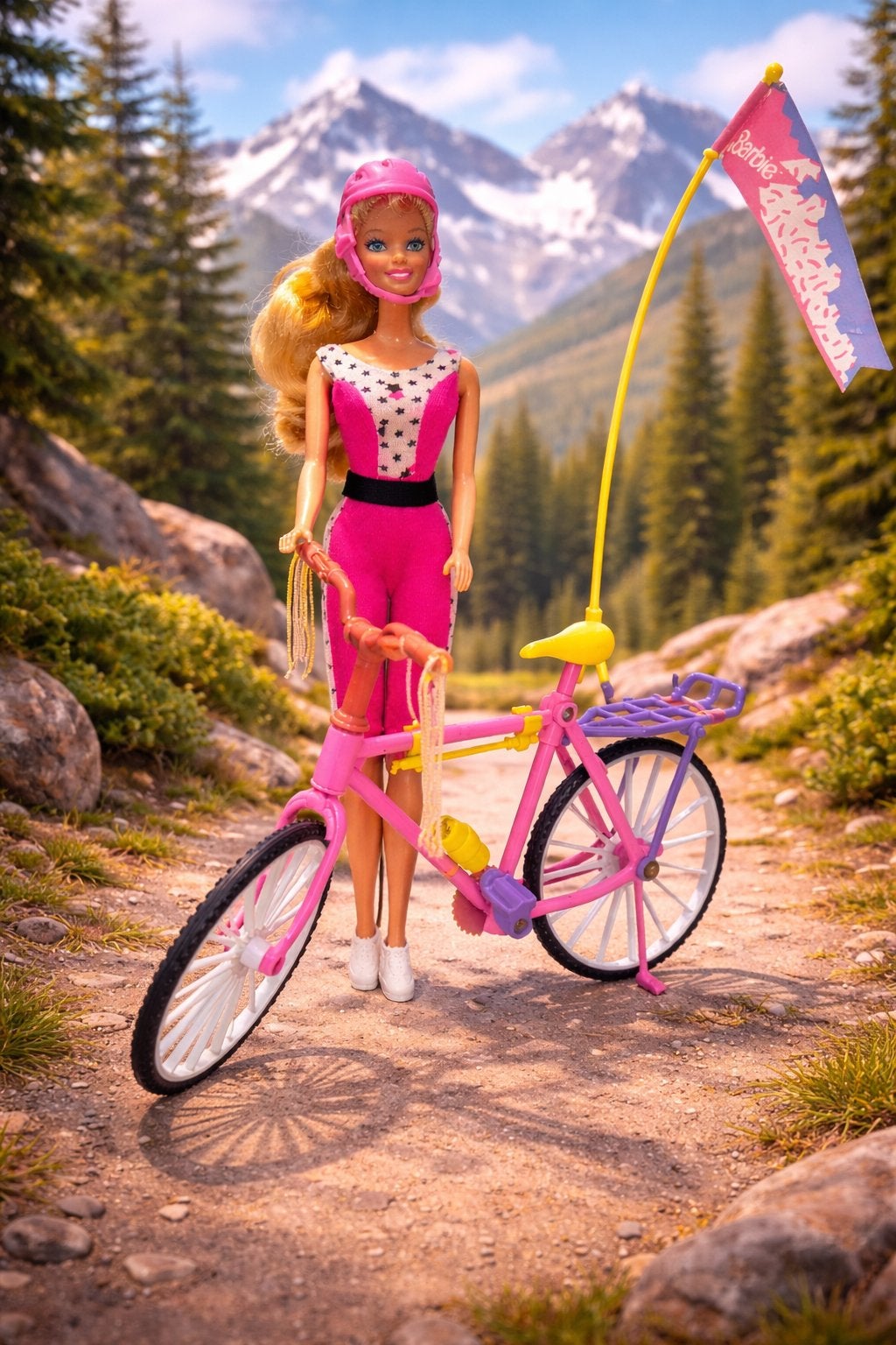 Vintage Barbie Mountain Bike / Bike Fun met originele fiets, Kinderen en Baby's, Speelgoed | Poppen, Gebruikt, Barbie, Ophalen of Verzenden