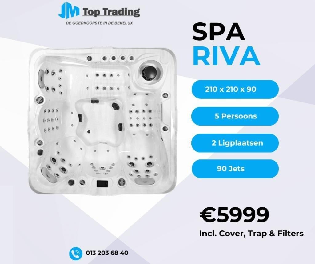 AquaLife Spa (jacuzzi) - Riva 5 pers - 210x210cm - 90 jets, Ophalen, Nieuw, Filter