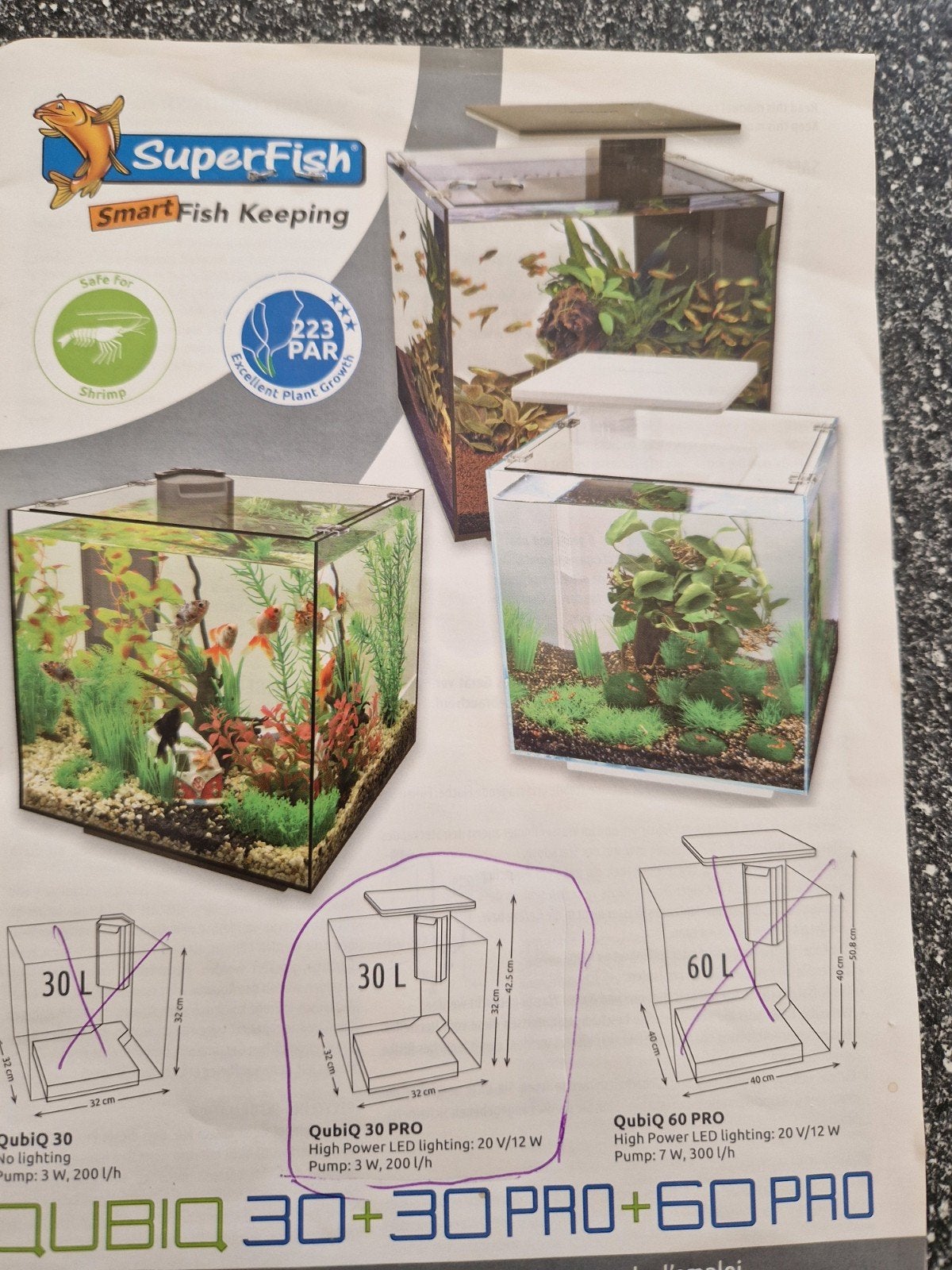 superfish aquarium 30l, Enlèvement, Accessoires inclus, Superfish