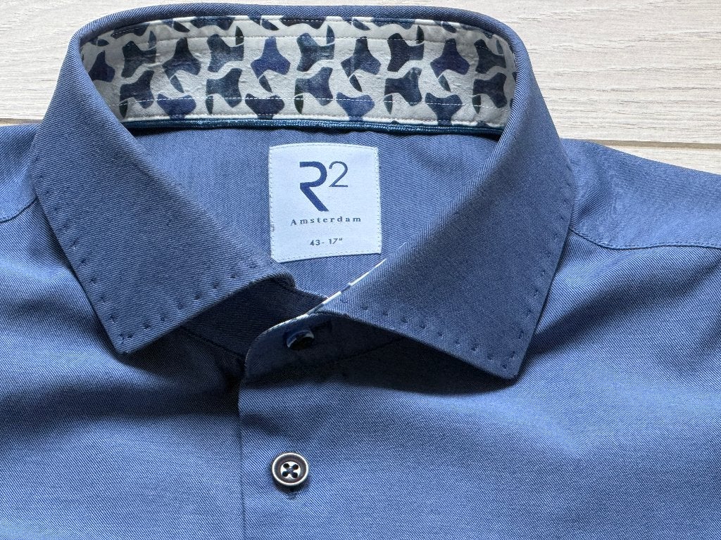 Herenhemden R2 Amsterdam maat 43 (2 stuks), Kleding | Heren, Ophalen of Verzenden, Gedragen, Blauw, R2 Amsterdam