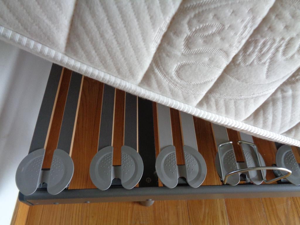 Lit Lit double, Gris, Queen size, 210 cm, Enlèvement