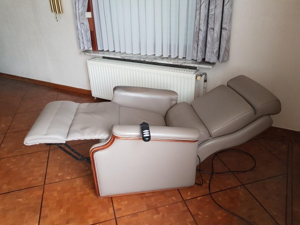 relaxzetel, Huis en Inrichting, Ophalen, Gebruikt, Leer, 75 tot 100 cm