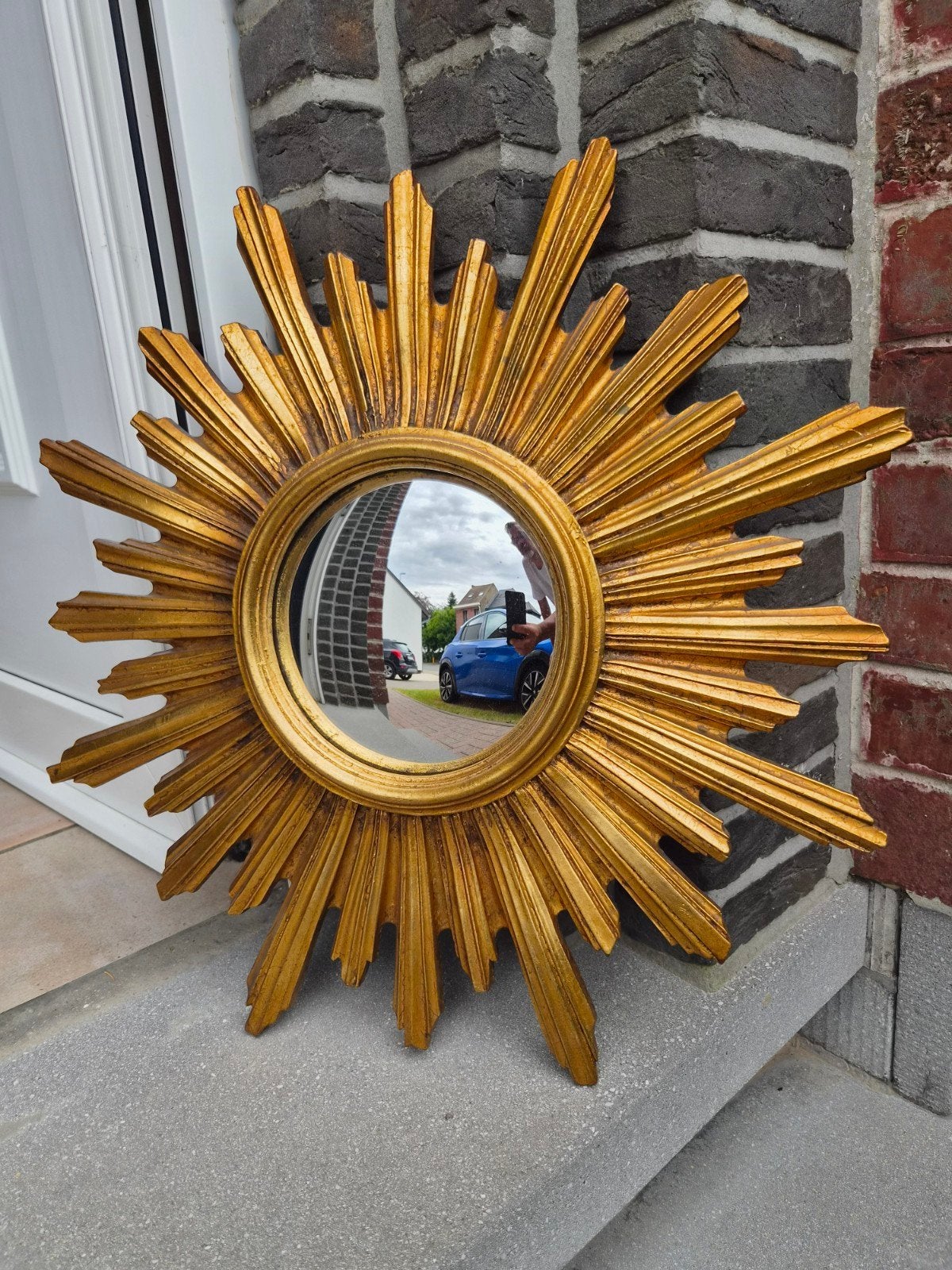Grand miroir solaire 57,5 cm, miroir convexe 18 cm, Enlèvement ou Envoi, Moins de 100 cm, Rond, Utilisé