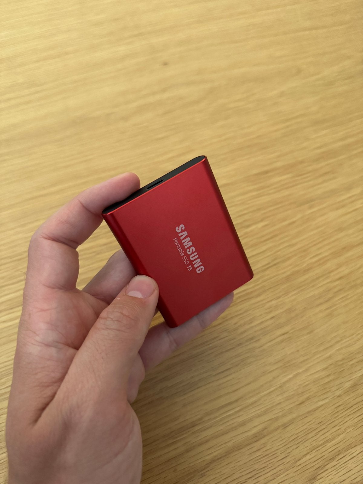 Samsung portable SSD T5 1TB - Rood, Computers en Software, Harde schijven, SSD, Ophalen of Verzenden, Zo goed als nieuw, Desktop
