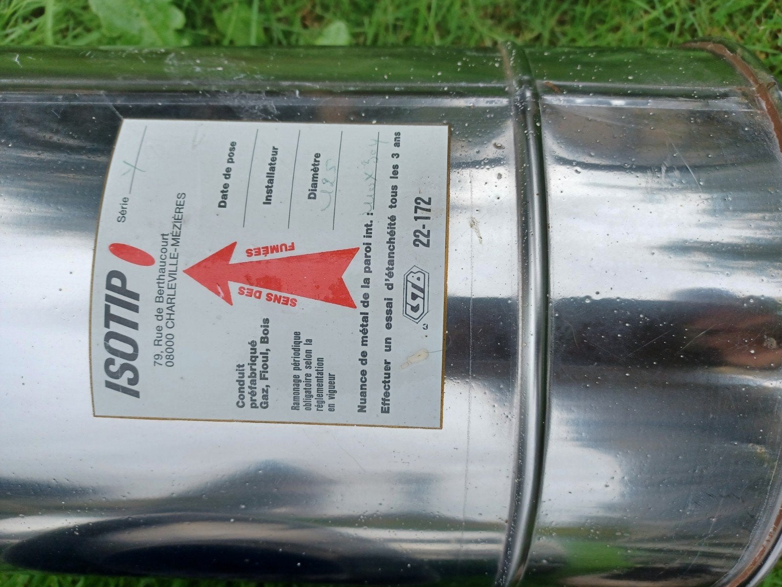 kachelbuis geisoleerd, Enlèvement, Inox
