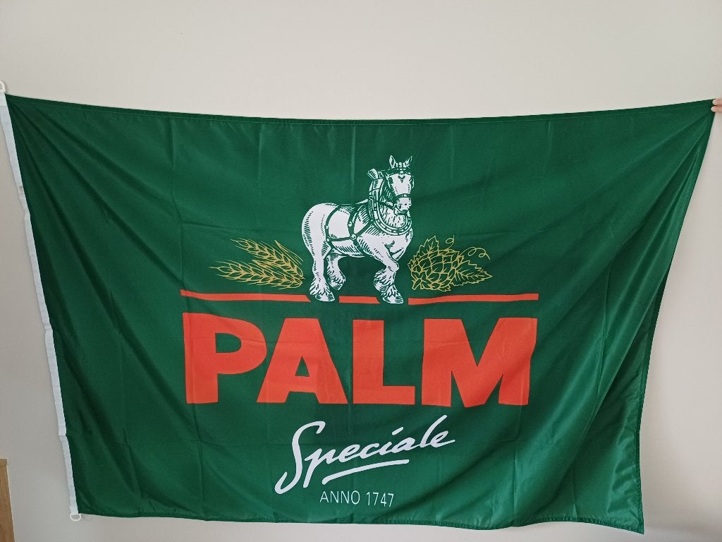 Vlag Palm (Steenhuffel), Collections, Marques de bière, Enlèvement, Neuf, Panneau, Plaque ou Plaquette publicitaire, Palm