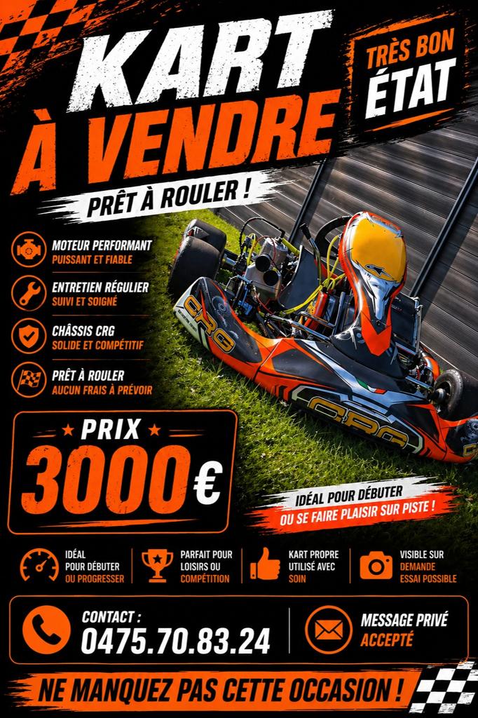 Karting CRG 125cc KZ, Tickets & Billets, Sport | Autre