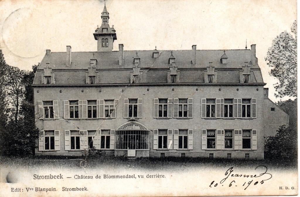 postkaart Strombeek Grimbergen château de Blommendael, Enlèvement ou Envoi