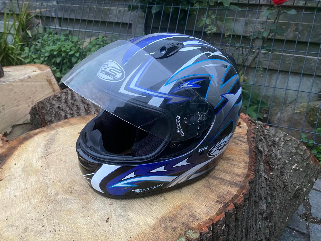 Helm RC voor Motorfiets - blauw zwart wit, Motoren, Kleding | Motorhelmen, Overige merken, M, Dames, Ophalen of Verzenden