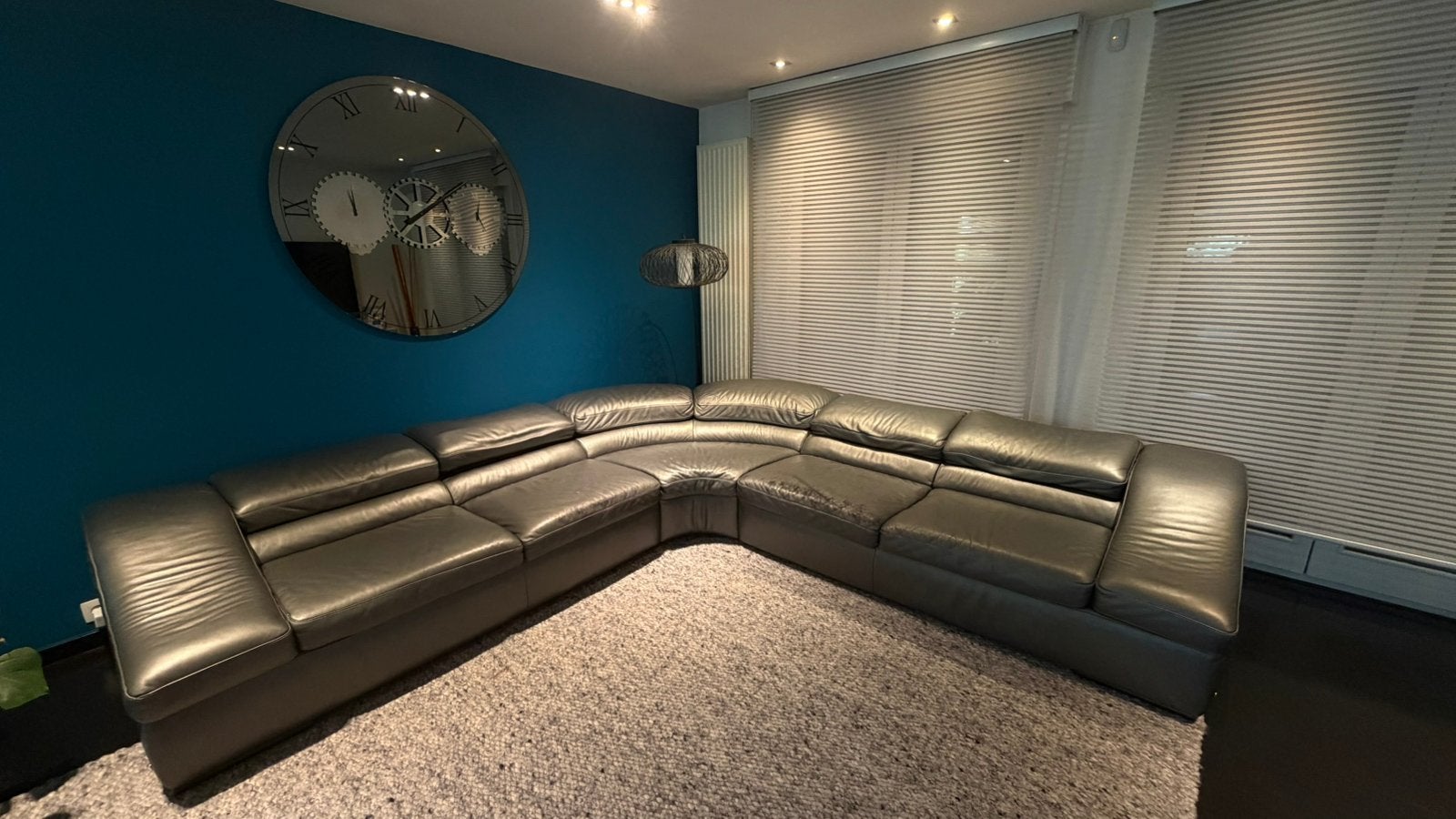 Canapé d’angle Natuzzi en cuir – 3  3 m – Très confortable, Enlèvement, Utilisé, Cuir