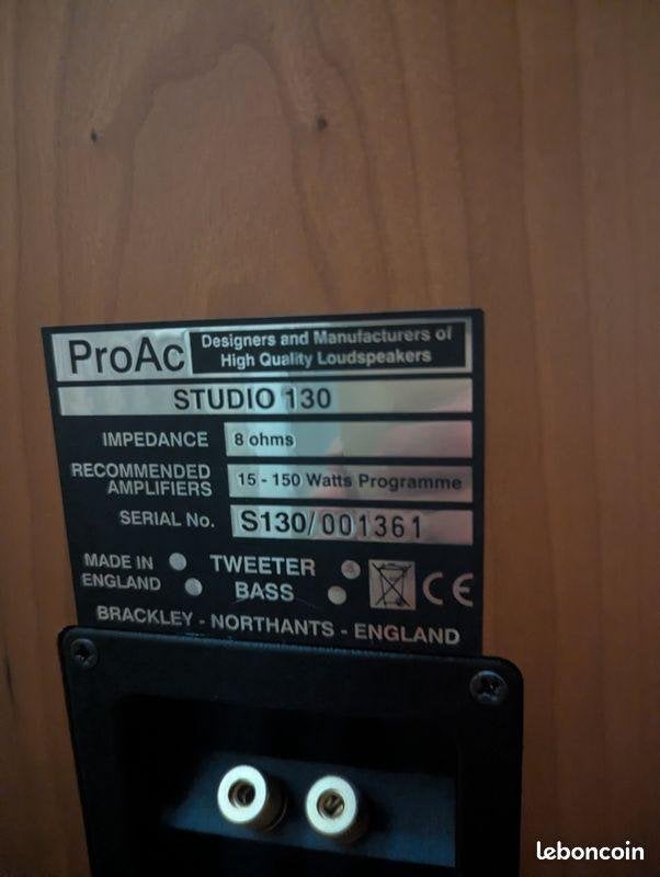 Enceintes Proac Studio 130, Musique & Instruments, Musiques & Instruments Autre, Utilisé, Enlèvement