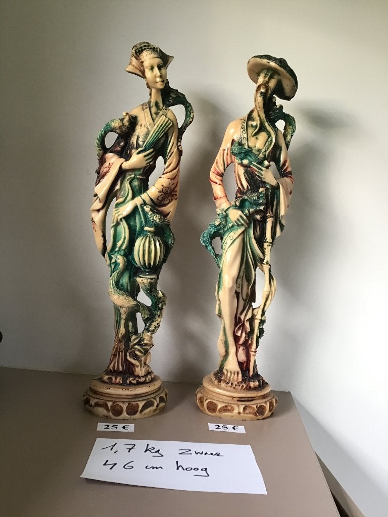 2 statues orientales de 46 cm de haut, LIVRAISON GRATUITE, Enlèvement ou Envoi, Sculpture