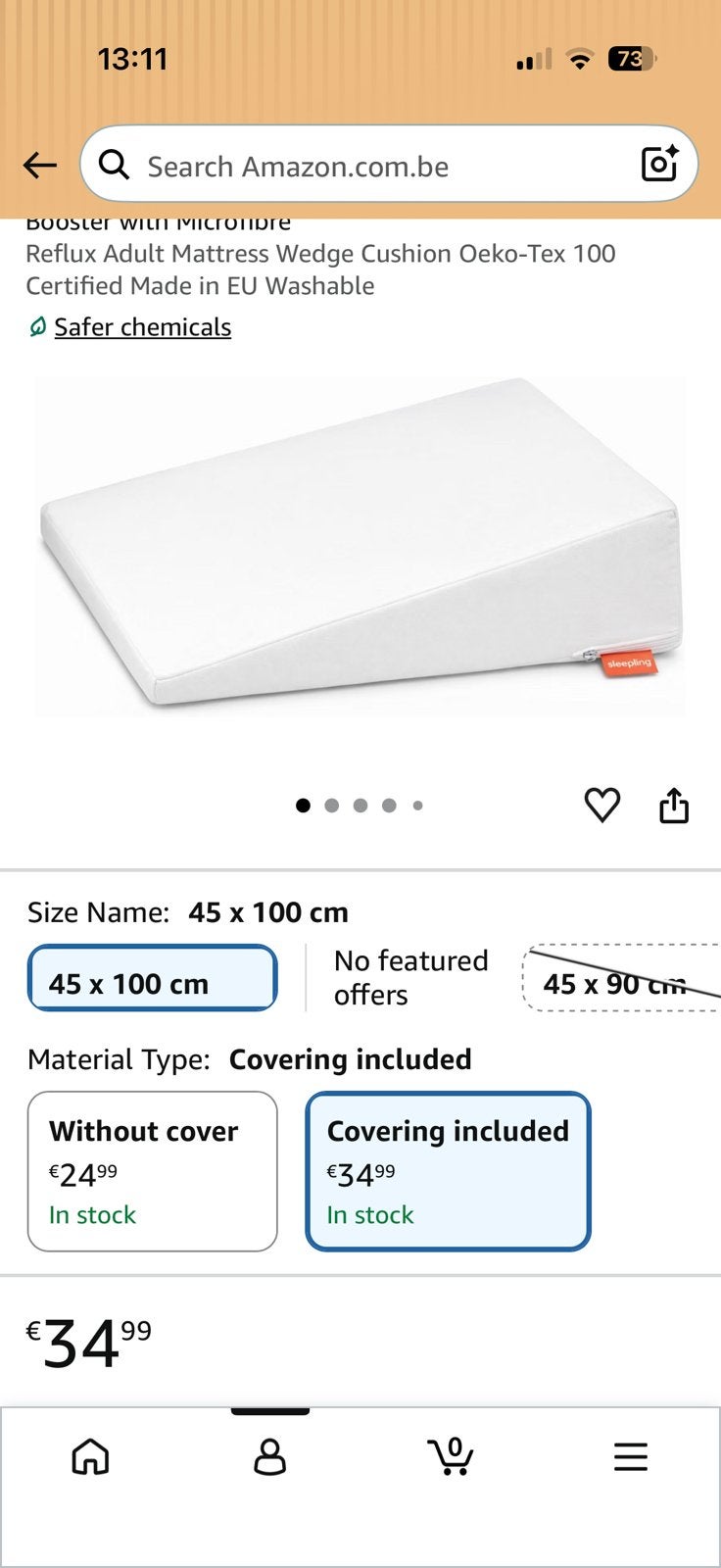 FREE anti-reflux ergonomic wedge pillow, Ophalen, Nieuw, 100 cm