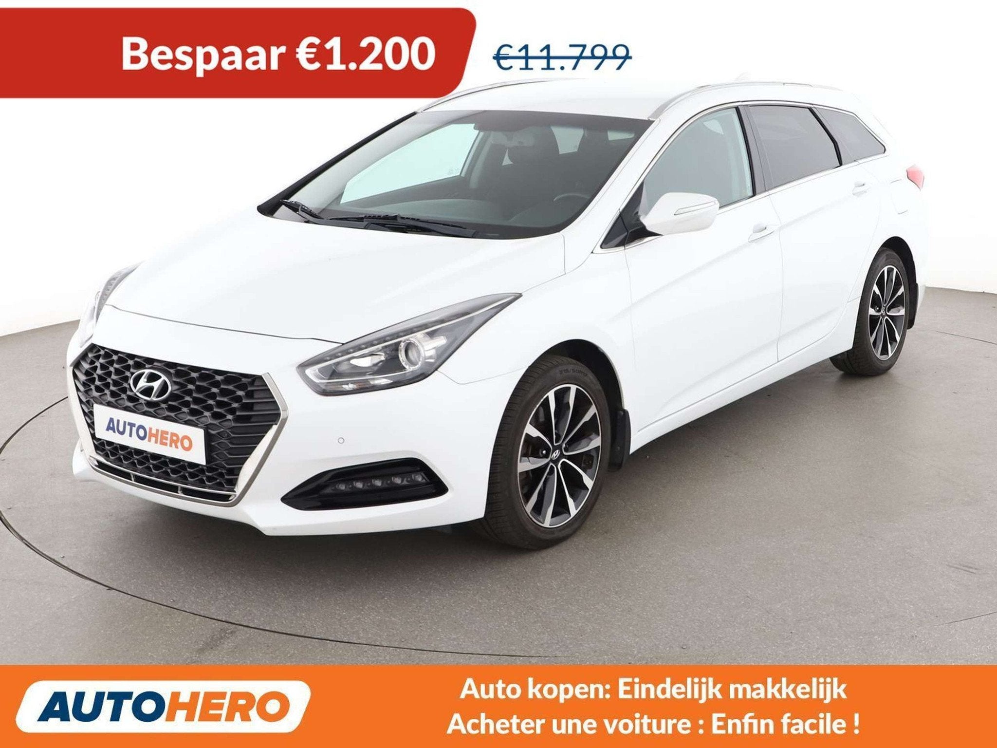 Hyundai i40 1.6 CRDi Space (bj 2019), Auto's, Stof, Gebruikt, 136 pk, Wit