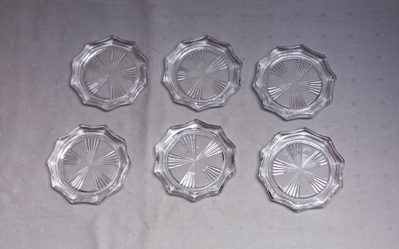 6X Glazen onderzetters., Antiek en Kunst, Ophalen