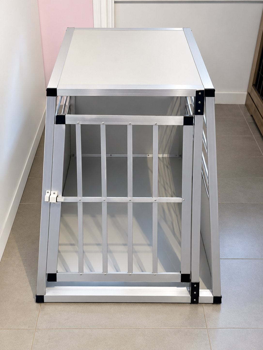 Cage pour chien/caisse de voiture en aluminium - Tectake, Animaux & Accessoires, Enlèvement, Utilisé
