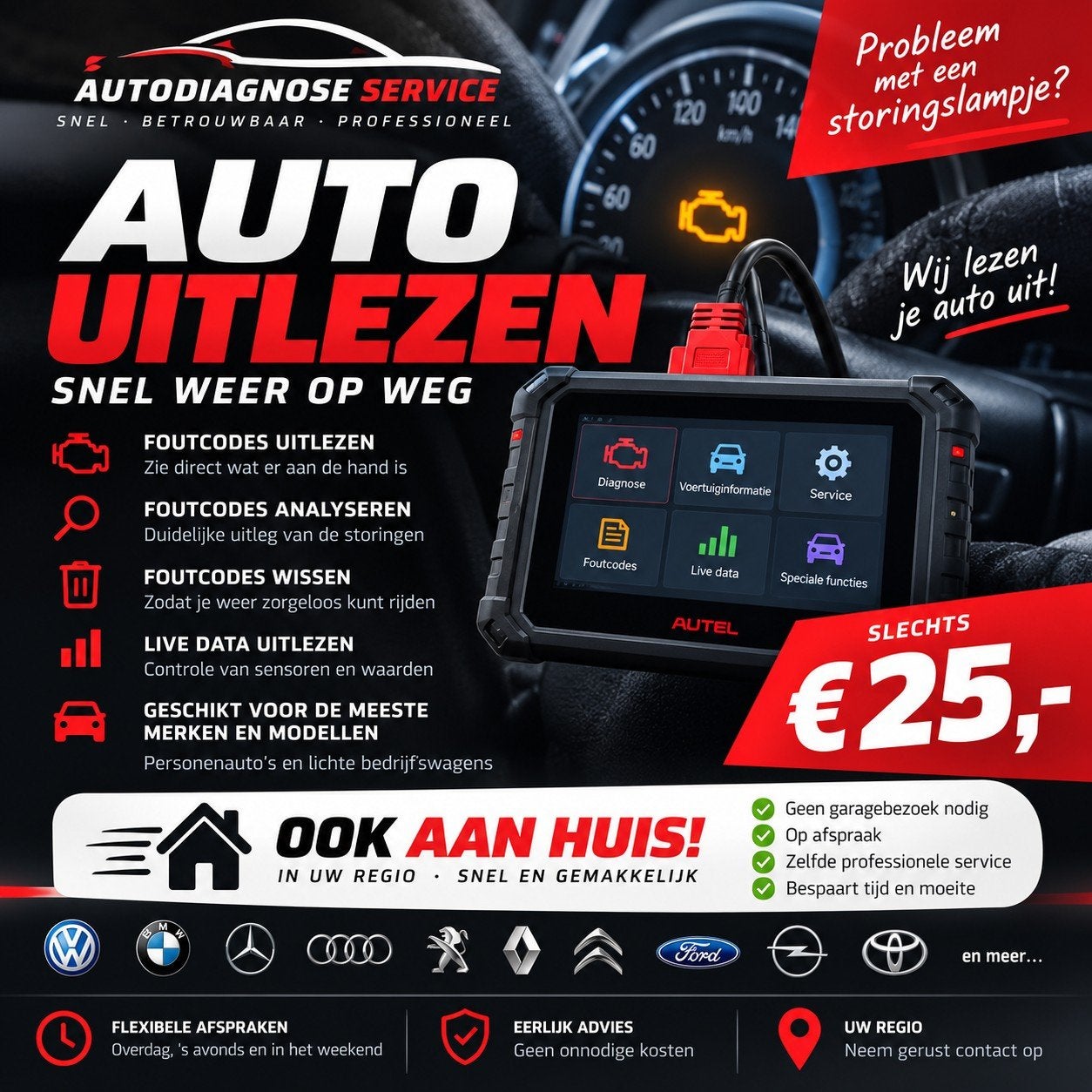 AUTO UITLEZEN – SLECHTS €25, Auto diversen, Ophalen