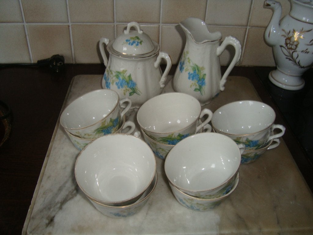 Deel van een porseleinen koffieservies .Art Nouveau., Ophalen