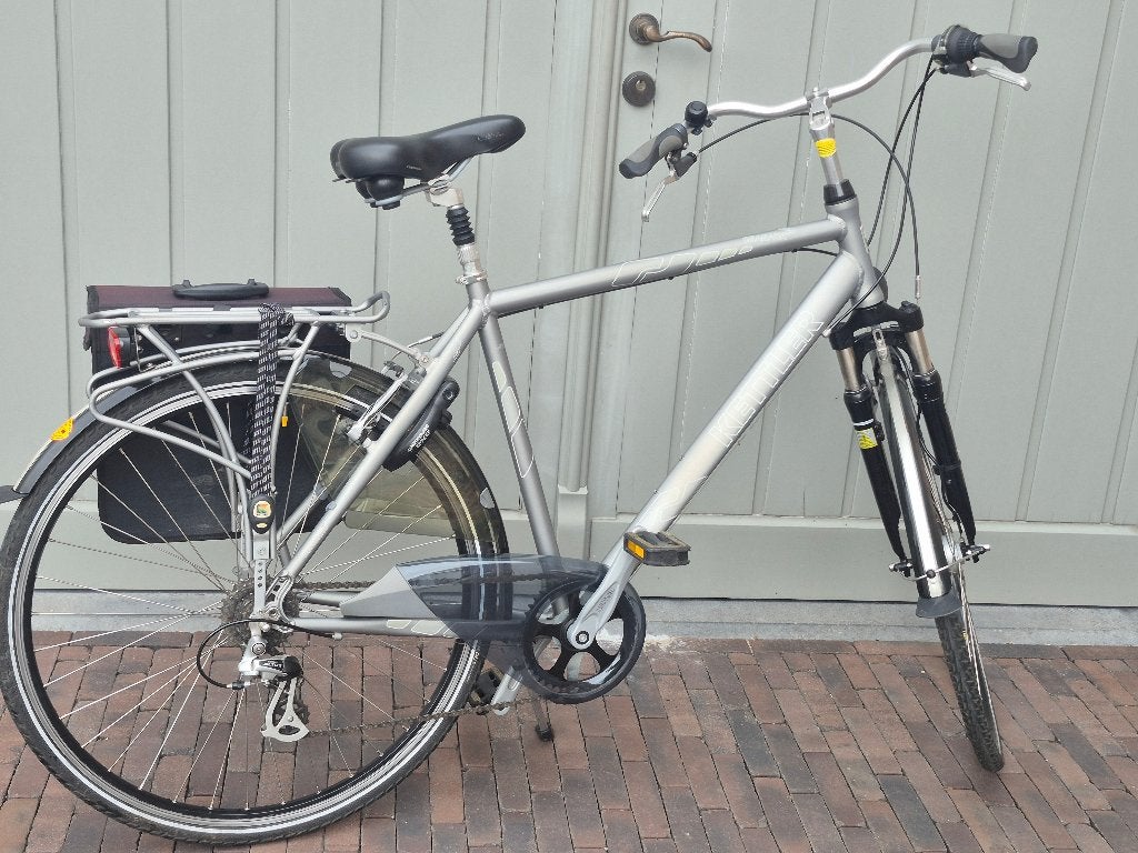 Mannenfiets, Fietsen en Brommers, Gebruikt, Versnellingen, Schijfrem, Ophalen