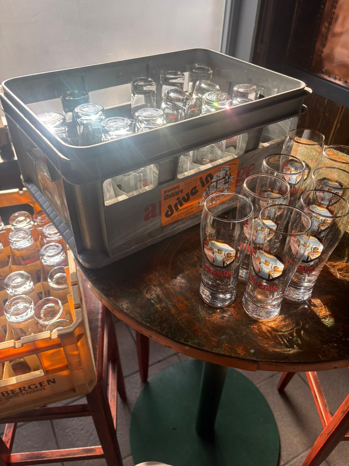 Glazen Ronde Van Vlaanderen, Verzamelen, Glas en Drinkglazen, Zo goed als nieuw, Bierglas, Ophalen