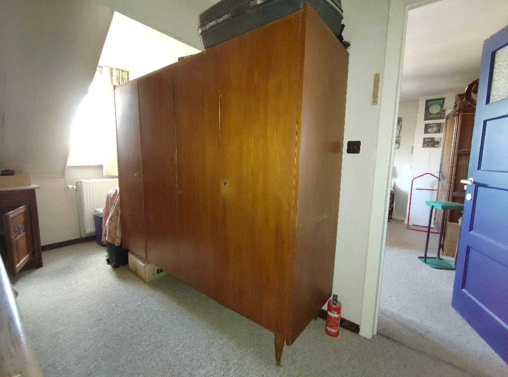 Garde robe vintage mid-century bois, Avec porte(s), 200 cm ou plus, Utilisé, Mid-century