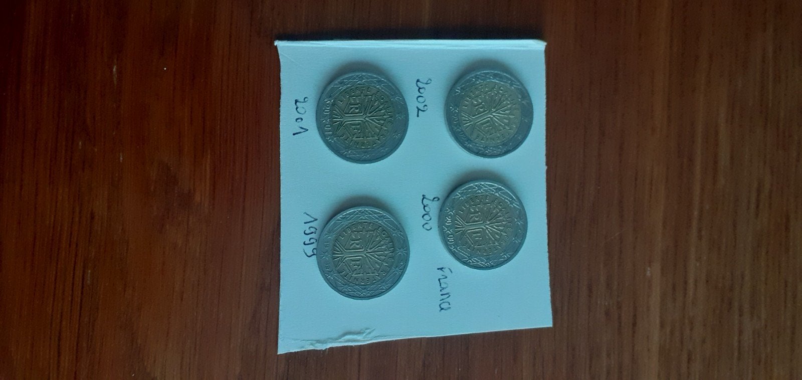 4 pièces françaises   de 2 euros 1999 2001 2000 2002, Timbres & Monnaies, Enlèvement