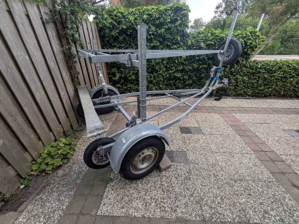 Kalf dubbel trailer + trolley, Watersport en Boten, Ophalen, Gebruikt, Minder dan 6 meter, Open zeilboottrailer